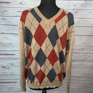 GRANT THOMAS MEN'S  MERINO WOOL SWEATER SIZE LARGE